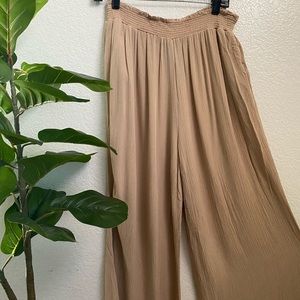 Forever 21 Plus Size Tan Cinched Bell Bottoms